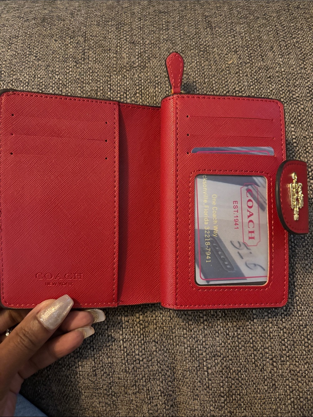 Coach Red Cherry Print Wallet - Picture 2 of 4
